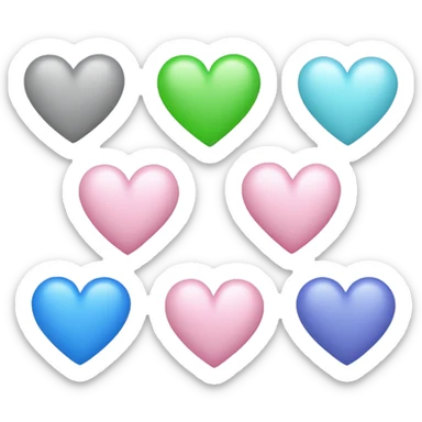 two hearts one pink and blue other green and gray sticker