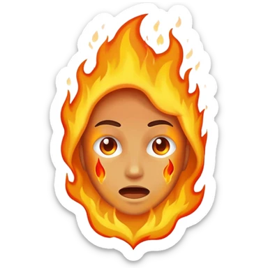 pessoa pegando fogo sticker