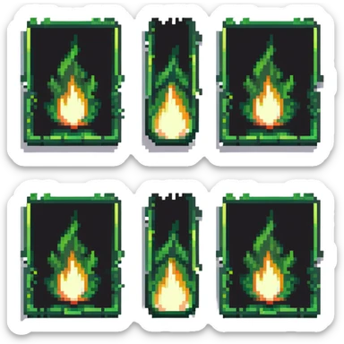 green flame, animated, 4 frames sticker
