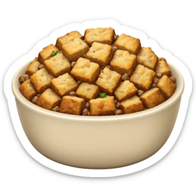 a bowl of stuffing, minimal, simple, clear sticker