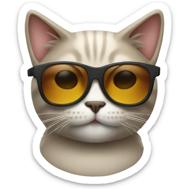 Cat with sunglasses sticker