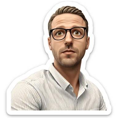 man in striped white shirt sticker