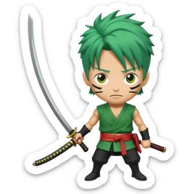 One piece anime character Zoro sticker