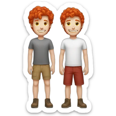 a red hair guy with his friend photografer sticker