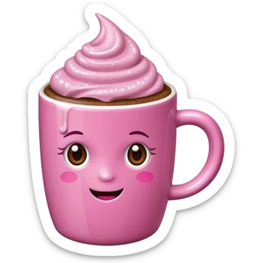 Pink sparkly mocha sticker