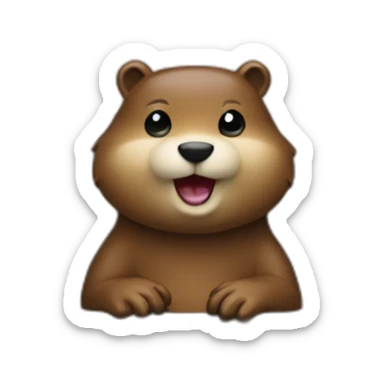 Computer with the video meeting beaver on it sticker