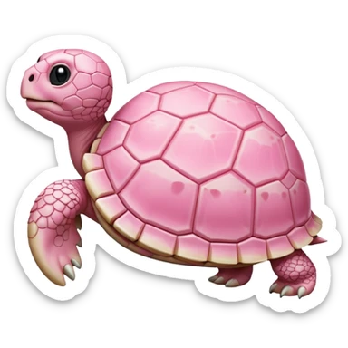 pastel pink tortoise with white accents  sticker