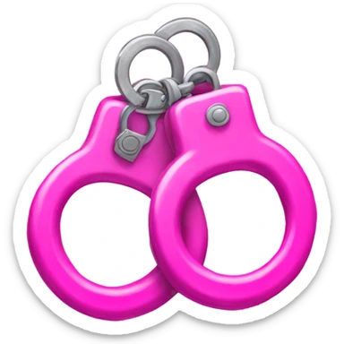 Fuzzy pink handcuffs  sticker