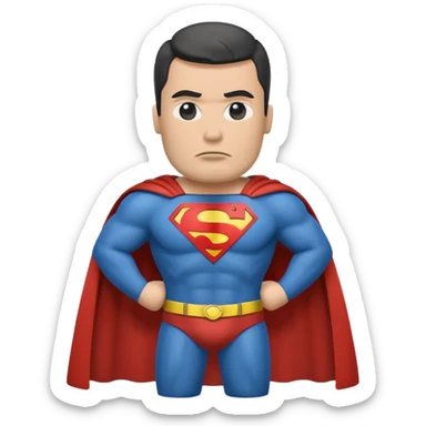 a moai emoji with a superman cape with the original face or the moai emoji with a super man saving people vibe like the superman there is some man waiting in the sky meme but the moai sticker