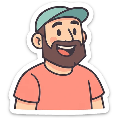 A thick, angular beard and mustache, pastel toon style, suitable for Twitch users. sticker