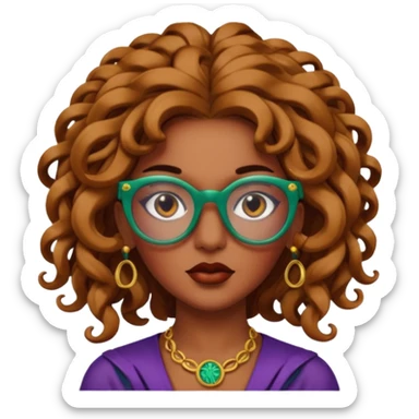 brownie Medusa Versace with glasses  sticker