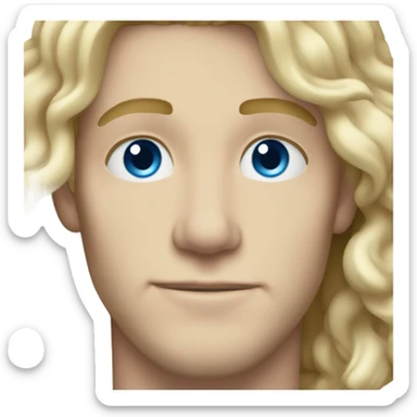 3/4 profile light curl blonde 30yo man blue eyed pale skin sticker