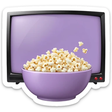 Netflix on a TV screen pale purple qnd popcorn sticker