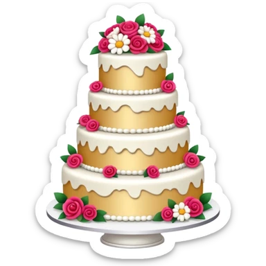Wedding cake with tiers and flowers sticker