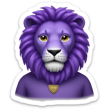 Purple lion sticker