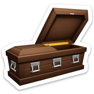 simple recognizable coffin emoji, no text sticker