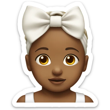 white Baby with bow sticker