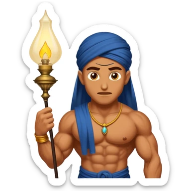 CREATE A EMOJI WHERE WHERE JINN COMES ALLADIN"S LAMPS RUB FROM IN LAMP AND SAY HUKUM MERE AAKA  sticker