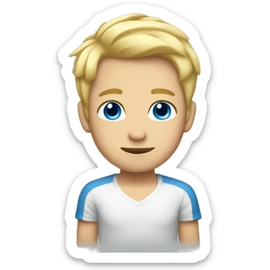 A boy whit drty blonde hair and blue eyes sticker