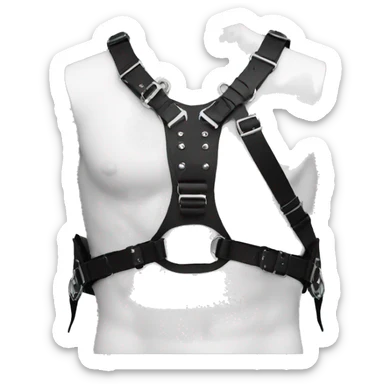 Black punk fashion chest leather harness sticker