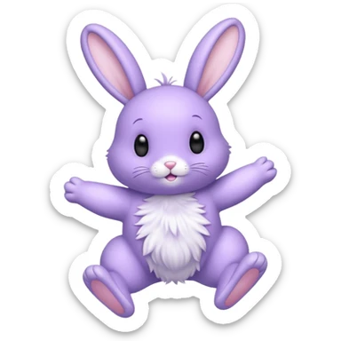 A Lavender bunny jumping  🐰 sticker