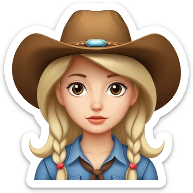 Girl with a cowboy hat on sticker
