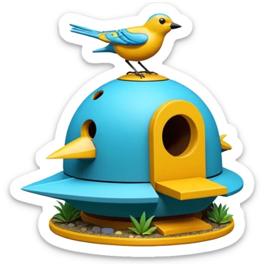 Naboo Starship spacecraft bird’s birdhouse diorama  sticker