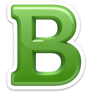 Letra B na cor verde e fonte arial  sticker