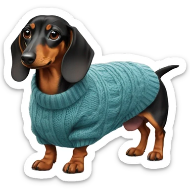 Dachshund in sweater sticker