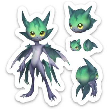 cute cool edgy sharp eldritch ethereal Digimon-Fakemon-animal full body sticker