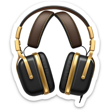 Icon of headphones with square ear pads in the Marshall style. sticker