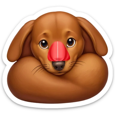 Perrito salchicha marrón duerme sticker