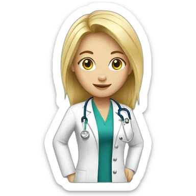 blonde doctor sticker