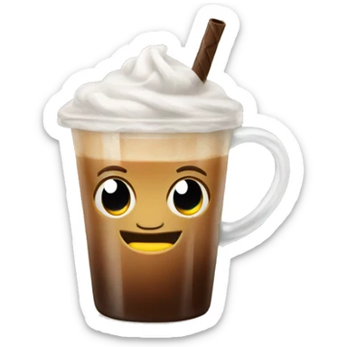 iced coffe in a cute mug sticker