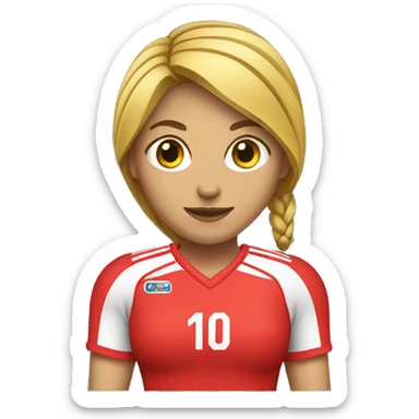 Super handball player female red equipment sticker