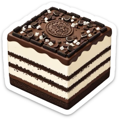 oreo cake square shape slim layer one topping oreo sticker