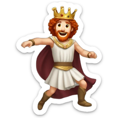 King David dancing red-haired biblical sticker