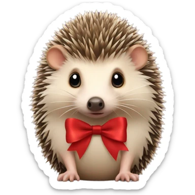 Hedgehog with a bow on top  sticker