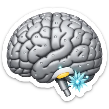 a brain with sparkles sticker