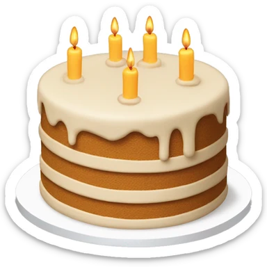 Beige birthday cake sticker