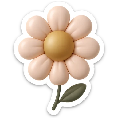 daisy flower in balloon style with pastel colors sticker