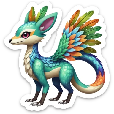 Colorful Exotic Meloetta-Trico-Vernid-Sergal-Pokémon-Fakémon-creature sticker
