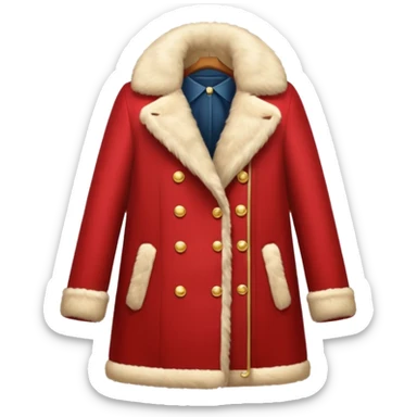 A luxurious fur red coat sticker