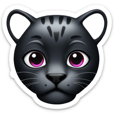 A black panther with a pink hear next to it sticker