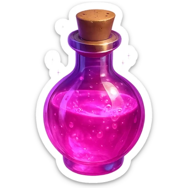 pink potion bottle, digital illustration sticker