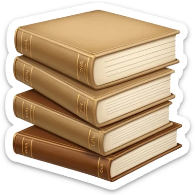 stack of beige books, aesthetics white pages sticker