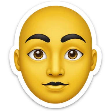 Yellow face with black bindi sticker