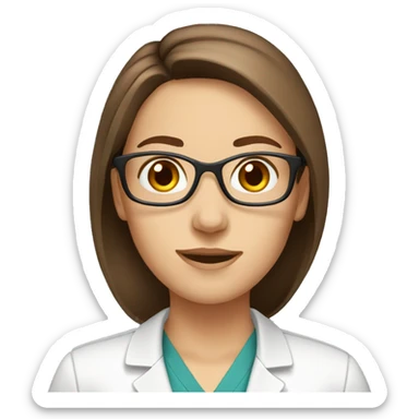pharmacist female brown hair sticker