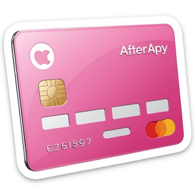 pink big afterpay word on a credit card sticker