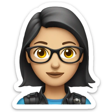 female brunette photographer sticker